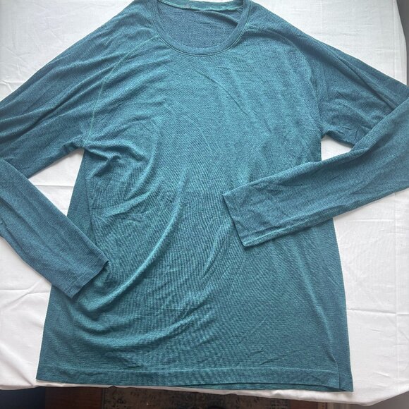Men's Lululemon Metal Vent Tech Long-Sleeve Shirt Blue Green Size XL - Picture 1 of 6